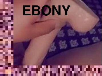 Ebony bbw and the big white dildo