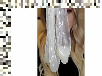 Cuckolding you with  used condoms