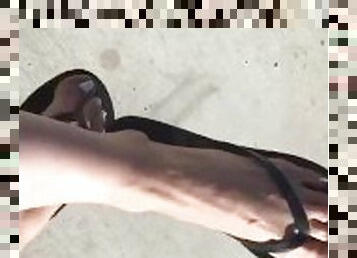 Dangling WHITE TOES in Flip Flops Teasing You TEASER