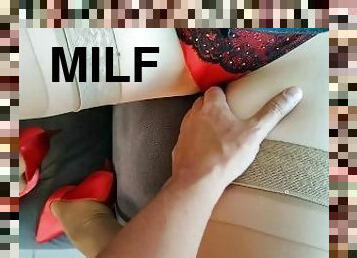 MILF BOSS made me worship her high heels and stockings fetish for money