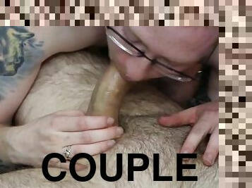 Trans Non-Binary Couple Blowjob