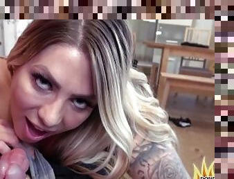 PublicSexDate - GORGEOUS TATTOOED BLONDE HIPSTER MIA BLOW FIRST DATE FACIAL AND FUCK