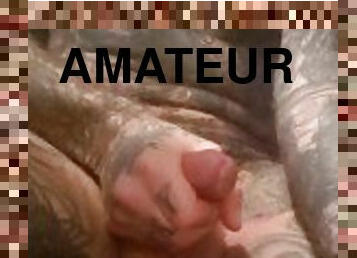 masturbation, amateur, énorme-bite, secousses, webcam, solo, musclé, tatouage, bite