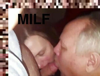 MILF creampied by Bull friend cucky cleans