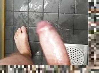 Lube up my cock in the shower