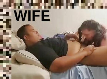 Wife sucking and riding Dick (camera cut out)