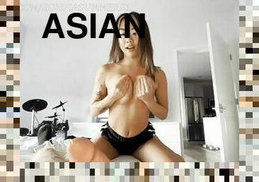 asiatisk, store-pupper, doggy, onani, orgasme, amatør, babes, blowjob, pov, naturlig