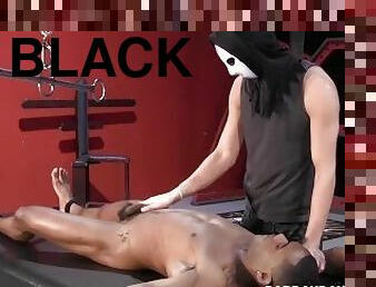 Black twink Devon Salem flogged and teased while bound