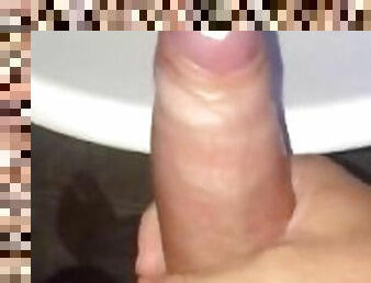 (POV) Real Young Thick Cock Amateur Stud Masturbation With Strong Orgasm and Huge Load In Bathroom