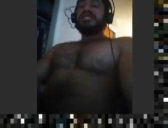 Hot Italian Guy Talking Dirty and Moaning While Jerking Off Big Dick on computer