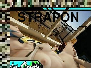 pasarica, strapon, lesbiana, cu-degetelul, pov, animatie, hentai, 3d