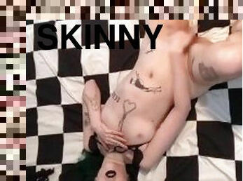 Pale Emo Goth Girl Masturbation from Above