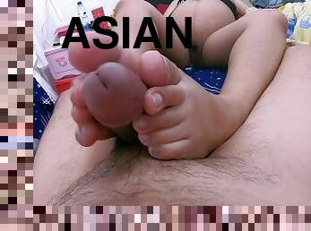 POV - Thai Pregnant Girl First Time Footjob