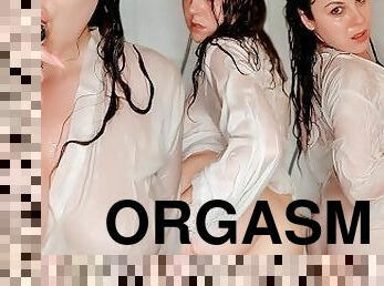 traseiros, banhos, teta-grande, masturbação, orgasmo, amador, anal, brinquedo, dedos, mamas