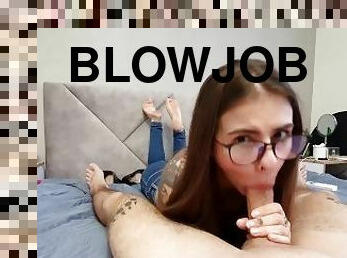 Feet pose Blowjob Heels And Barefoot Cum in mouth