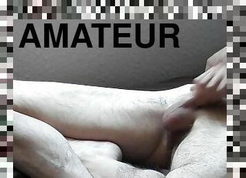 onani, amatør, cumshot, stor-pikk, leke, handjob, alene, pikk