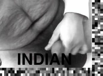 solo indian uncut cock playing