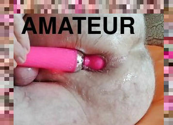 I' was fucking ass with some toys, while was watching porn. Part 1. Pink vibrator.