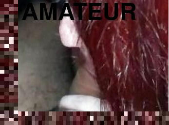 Amateur Redhead Sucking Cock at an Adult Theater - PennyCumSlut