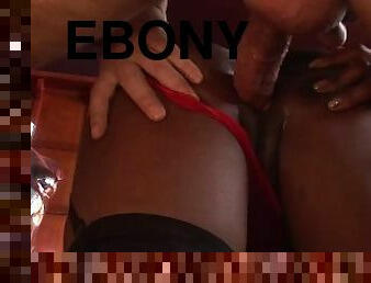 Young Ebony Dancer Gets Her Tight Pussy Rough Fucked By A White Cock