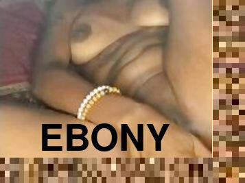 Ebony takes toys in pussy and ass