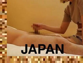 Japanese Amateur 4: Slender Nao lotion handjob with beautiful fingers CFNM