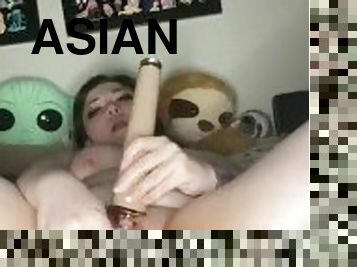 asiatisk, storatuttar, masturbation, orgasm, fitta-pussy, kvinnligt-sprut, amatör, anime, tight, dildo