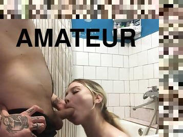 Quick bathroom sex with my hot girlfriend