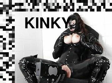 fingret, knulling-fucking, kinky, maskiner, fetisj, latex, støvler, dukke, maske, gummi