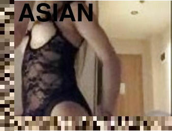 asiatisk, anal, tonåring, ladyboy, slyna, ritt, oral, hora, flexibel