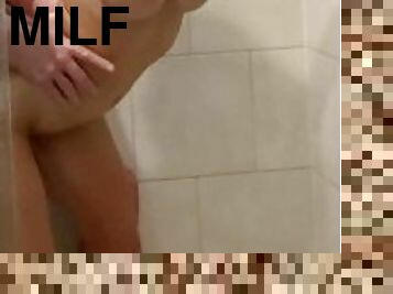 Dirty milf gets cleaned and fucked hard in the shower - Full version on Fansly