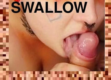 Swallowing husband cock