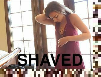 Splendid girl called cara aint afraid to reveal her shaved beaver