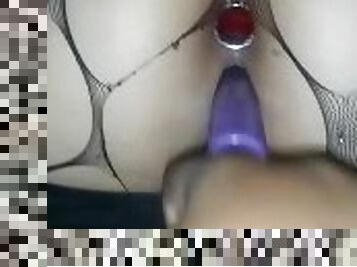 Hubby making my pussy creamy asf using my new favorite toy and my buttplug in