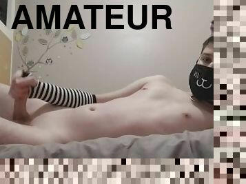 Neko femboy masturbating