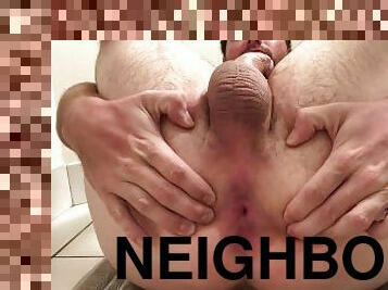 OMG my neighbor shot a huge cum load in my ass!