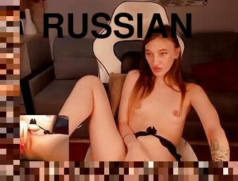 Russian whore shows pussy close up