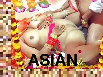 एशियाई, अव्यवसायी, भारतीय, युगल, पहली-बार, विवाहित