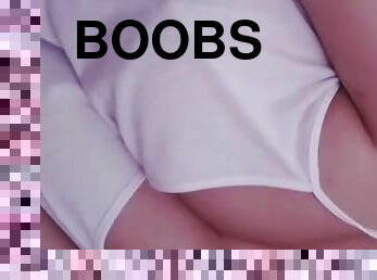Peek a boob - playing with my boobs while people are asleep beside me