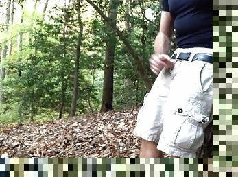 Public masturbation in the woods