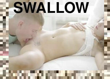 Cute Teen Swallows Boyfriend’s Cum After They Fuck - Full Video!