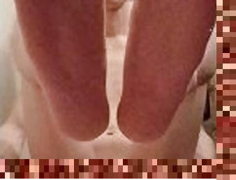 Butt ass naked showing feet