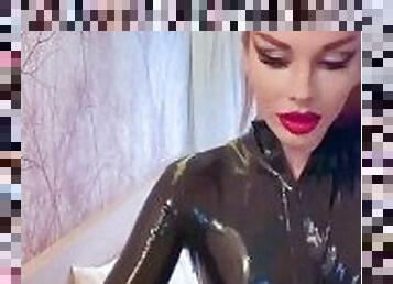 amateur, bdsm, rambut-merah, rambut-kuning, fetish, latex, solo, getah