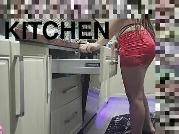 Sexy hot girl is cooking in the kitchen part 33