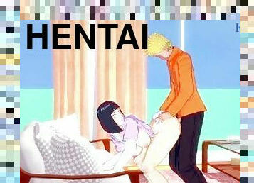 Hinata Hyuga and Naruto Uzumaki have deep sex in the living room. - Naruto Hentai