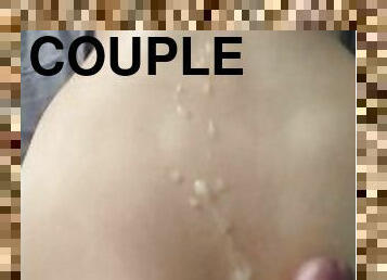 Morning sex cum on her real couple amateur