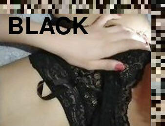 With my black lingerie, do you want to see while I play with my pussy?