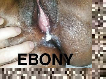 Ebony GFs Creampied Pussy Dripping Cum