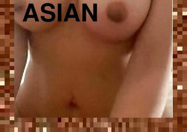 asien, groß-titten, nippel, muschi, dilettant, immens-glied, junge, thai, cuckold, nass