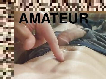 Jerking off in boxers cumshot on abs solo masturbating cum